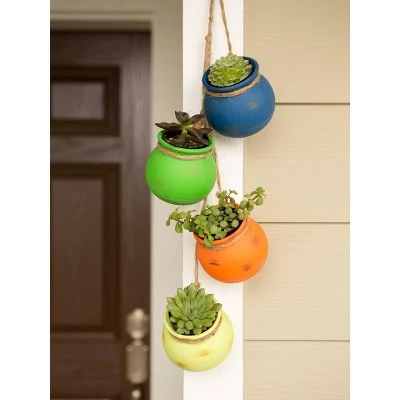Wholesale 🤩 Zingz & Thingz Zingz & Thingz 4pc Indoor/Outdoor Dangling Terracotta Fiesta Pots ✨ 10 Wholesale 🤩 Zingz & Thingz Zingz & Thingz 4pc Indoor/Outdoor Dangling Terracotta Fiesta Pots ✨ - Image 8