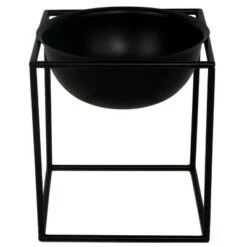 New 🔥 Uniquewise Contemporary Black Metal Table Flower Planter Pot with Stand for Entryway, Living Room, Kitchen, or Dining Room ✔️