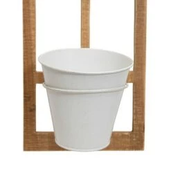 Best deal 🛒 White Wood & Metal Wall Planter - Foreside Home & Garden 🎁