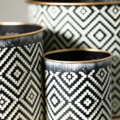 Best Pirce 👍 Sullivans Geometric Motif Metal Planter Set of 3, 8.5"H, 6.5"H & 4"H Multicolored 🌟 -Planters Sales Store unnamed file 6223