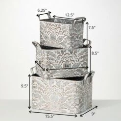 Cheap 🔔 Sullivans Flourish Handled Metal Planter Set of 3, 9.5"H, 8.5"H & 7.5"H Gray 🧨 -Planters Sales Store unnamed file 6238