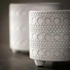 Promo โค๏ธ Sullivans Whitewash Textured Footed Ceramic Planters Set of 2, 5"H & 4.5"H Gray ๐งจ