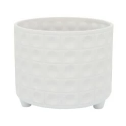 Cheap 🥰 Sagebrook Home Set of 2 Stoneware 🔨 Hammered Footed Planters White 🎉 -Planters Sales Store unnamed file 6242