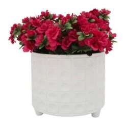 Cheap 🥰 Sagebrook Home Set of 2 Stoneware 🔨 Hammered Footed Planters White 🎉 -Planters Sales Store unnamed file 6243