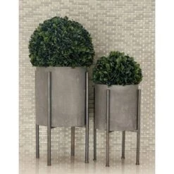 Best Sale 🌟 Olivia & May Set of 2 Industrial Iron Planters with Stand - Olivia & May 💯