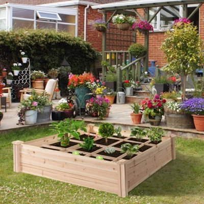 Best Sale ๐ Outsunny 4ft x 4ft Backyard Patio Wooden Raised Garden Bed Planter Box with Segmented Growing Grid for Plants & Herbs - Natural Wood ๐ 3 Best Sale ๐ Outsunny 4ft x 4ft Backyard Patio Wooden Raised Garden Bed Planter Box with Segmented Growing Grid for Plants & Herbs - Natural Wood ๐