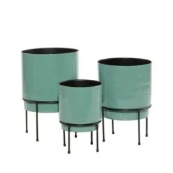 Budget ๐ Set of 3 Contemporary Metal Planters - Olivia & May Teal Green ๐ 12 Budget ๐ Set of 3 Contemporary Metal Planters - Olivia & May Teal Green ๐ -Planters Sales Store unnamed file 6345