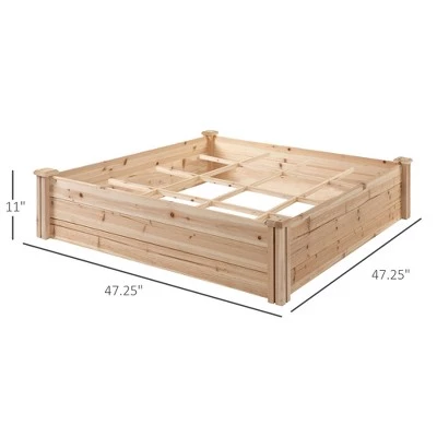 Best Sale ๐ Outsunny 4ft x 4ft Backyard Patio Wooden Raised Garden Bed Planter Box with Segmented Growing Grid for Plants & Herbs - Natural Wood ๐ 6 Best Sale ๐ Outsunny 4ft x 4ft Backyard Patio Wooden Raised Garden Bed Planter Box with Segmented Growing Grid for Plants & Herbs - Natural Wood ๐ - Image 4