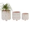 Flash Sale 🔔 Olivia & May Set of 3 Porcelain Planter with Legs Peach/White - Olivia & May 🤩