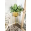 Best Sale ✔️ CosmoLiving by Cosmopolitan Set of 2 12" x 12" x 46"/11" x 11" x 39" Planters with Stand Gold ⭐