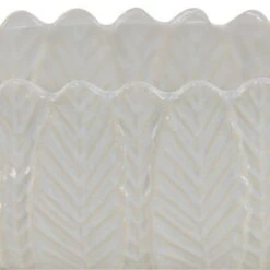 Wholesale 😀 Set of 3 Modern Leaf Design Stoneware Planters White - Olivia & May 🎉 -Planters Sales Store unnamed file 6377