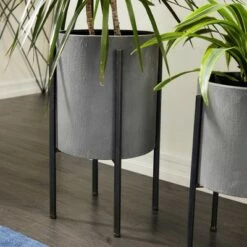 Best reviews of 👍 Olivia & May Set of 2 Modern Iron Planters with Stand - Olivia & May 🔥 -Planters Sales Store unnamed file 6386