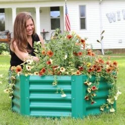 Coupon 😀 Sunnydaze Decor Sunnydaze Raised Powder-Coated Hexagon Steel Garden Bed Kit for Plants, Flowers, Vegetables and Herbs - 41" W x 16" Deep - Green 🔔 -Planters Sales Store unnamed file 644