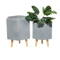 Cheapest ✨ Set of 2 Novelty Contemporary Wood Planters - Olivia & May Gray ⌛