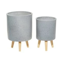 Budget ๐ Set of 2 Contemporary Wood Cylindrical Planters - Olivia & May White ๐งจ 12 Budget ๐ Set of 2 Contemporary Wood Cylindrical Planters - Olivia & May White ๐งจ -Planters Sales Store unnamed file 6482
