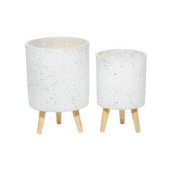Budget ๐ Set of 2 Contemporary Wood Cylindrical Planters - Olivia & May White ๐งจ 15 Budget ๐ Set of 2 Contemporary Wood Cylindrical Planters - Olivia & May White ๐งจ -Planters Sales Store unnamed file 6485