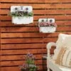 Deals 🧨 Olivia & May Set of 2 Farmhouse Rectangular Metal Planters White - Olivia & May 🧨