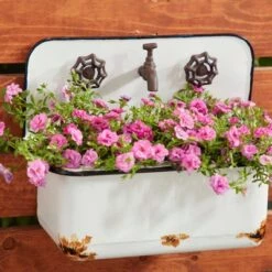 Deals 🧨 Olivia & May Set of 2 Farmhouse Rectangular Metal Planters White - Olivia & May 🧨 -Planters Sales Store unnamed file 6495