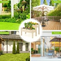 Best Sale ✔️ Costway 2 Tier Wooden Raised Garden Bed Elevated Planter Box w/Legs Drain Holes 👏 -Planters Sales Store unnamed file 654