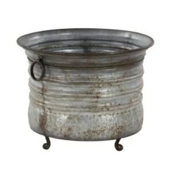 Wholesale 🎁 Olivia & May Set of 3 Rustic Drum- Shaped Iron Planters with Stands - Olivia & May 🎁 -Planters Sales Store unnamed file 6541
