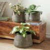 Flash Sale ❤️ Olivia & May Set of 3 Galvanized Metal Barrel Planters - Olivia & May 😀 -Planters Sales Store unnamed file 6542