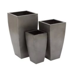 Best Pirce 💯 Olivia & May Set of 3 Contemporary Tapered Rectangular Iron Planters Gray - Olivia & May ❤️ -Planters Sales Store unnamed file 6548