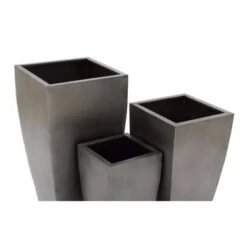 Best Pirce 💯 Olivia & May Set of 3 Contemporary Tapered Rectangular Iron Planters Gray - Olivia & May ❤️ -Planters Sales Store unnamed file 6549