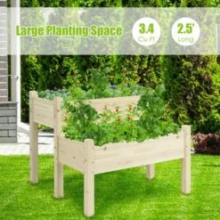 Best Sale ✔️ Costway 2 Tier Wooden Raised Garden Bed Elevated Planter Box w/Legs Drain Holes 👏 -Planters Sales Store unnamed file 655