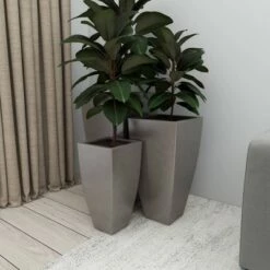 Best Pirce 💯 Olivia & May Set of 3 Contemporary Tapered Rectangular Iron Planters Gray - Olivia & May ❤️ -Planters Sales Store unnamed file 6553