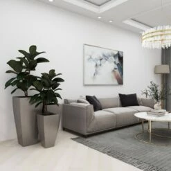 Best Pirce 💯 Olivia & May Set of 3 Contemporary Tapered Rectangular Iron Planters Gray - Olivia & May ❤️ -Planters Sales Store unnamed file 6557