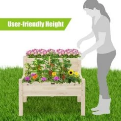 Best Sale ✔️ Costway 2 Tier Wooden Raised Garden Bed Elevated Planter Box w/Legs Drain Holes 👏 -Planters Sales Store unnamed file 657