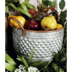 Top 10 ๐ Olivia & May Set of 3 Farmhouse Iron Planters with Handle Gray - Olivia & May ๐