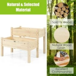 Best Sale ✔️ Costway 2 Tier Wooden Raised Garden Bed Elevated Planter Box w/Legs Drain Holes 👏 -Planters Sales Store unnamed file 658