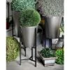 Best Pirce 🔥 Olivia & May Set of 3 Contemporary Iron Cone Shaped Planters with Stand Black/Gray - Olivia & May ✨