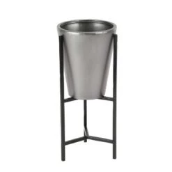 Best Pirce 🔥 Olivia & May Set of 3 Contemporary Iron Cone Shaped Planters with Stand Black/Gray - Olivia & May ✨ -Planters Sales Store unnamed file 6585