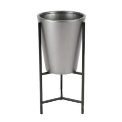 Best Pirce 🔥 Olivia & May Set of 3 Contemporary Iron Cone Shaped Planters with Stand Black/Gray - Olivia & May ✨ -Planters Sales Store unnamed file 6586