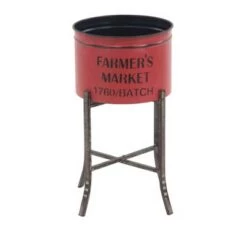 Best Sale 💯 Olivia & May Set of 3 Farmhouse Iron Planters with Stands - Olivia & May 🔥 -Planters Sales Store unnamed file 6591