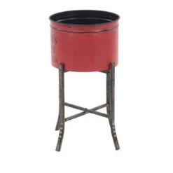 Best Sale 💯 Olivia & May Set of 3 Farmhouse Iron Planters with Stands - Olivia & May 🔥 -Planters Sales Store unnamed file 6592