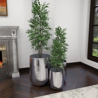 New โ๏ธ Olivia & May Set of 3 Contemporary Aluminum Pot Planters Silver - Olivia & May ๐ 7 New โ๏ธ Olivia & May Set of 3 Contemporary Aluminum Pot Planters Silver - Olivia & May ๐ - Image 5
