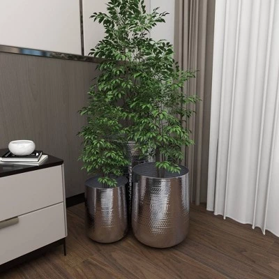 New โ๏ธ Olivia & May Set of 3 Contemporary Aluminum Pot Planters Silver - Olivia & May ๐ 8 New โ๏ธ Olivia & May Set of 3 Contemporary Aluminum Pot Planters Silver - Olivia & May ๐ - Image 6