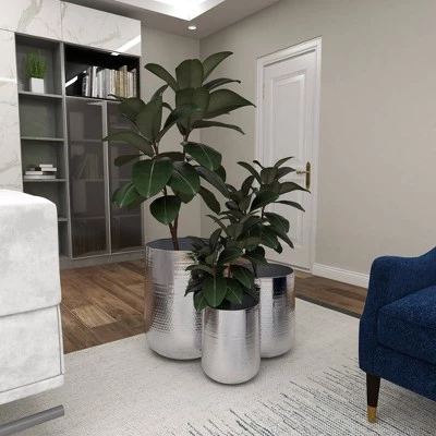 New โ๏ธ Olivia & May Set of 3 Contemporary Aluminum Pot Planters Silver - Olivia & May ๐ 9 New โ๏ธ Olivia & May Set of 3 Contemporary Aluminum Pot Planters Silver - Olivia & May ๐ - Image 7