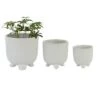 Budget ⌛ Olivia & May Set of 3 Ceramic Planter with Legs White - Olivia & May 🔥
