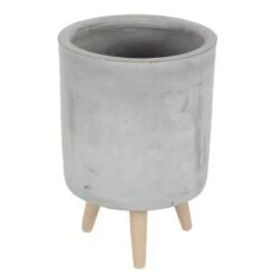 Cheap 🎉 Olivia & May Set of 3 Contemporary Fiber Clay Planters with Wooden Legs Gray - Olivia & May 🌟 -Planters Sales Store unnamed file 6628