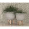 Best deal 👏 Olivia & May Set of 3 Contemporary Fiber Clay Planters with Wooden Stands - Olivia & May 🥰 -Planters Sales Store unnamed file 6629