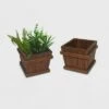 Cheap 🧨 2pc Square Tapered Wooden Planters Brown - Leisure Season 👍