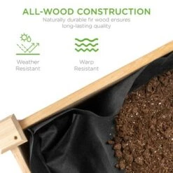 Best Pirce 🔔 Best Choice Products Raised Garden Bed, Elevated Wood Planter Box Stand for Backyard, Patio w/ Bed Liner 🤩 -Planters Sales Store unnamed file 665