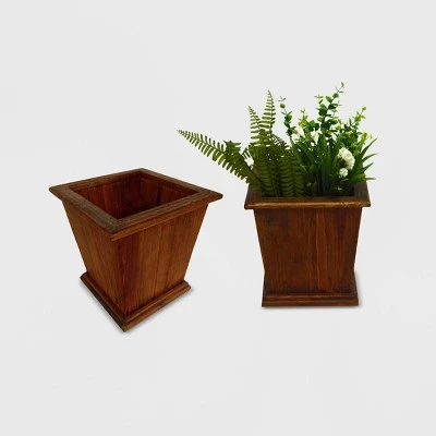 Buy β¨ 2pc Sheffield Square Tapered Wooden Planters Brown - Leisure Season π 3 Buy β¨ 2pc Sheffield Square Tapered Wooden Planters Brown - Leisure Season π