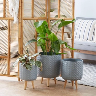 Promo ๐ Olivia & May Set of 3 Contemporary Wood Grid Patterned Planters Gray - Olivia & May ๐ฅ 8 Promo ๐ Olivia & May Set of 3 Contemporary Wood Grid Patterned Planters Gray - Olivia & May ๐ฅ - Image 6
