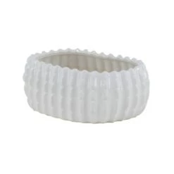 Cheap 😀 Olivia & May Set of 3 Modern Ribbed Stoneware Planters White - Olivia & May 👏 -Planters Sales Store unnamed file 6673