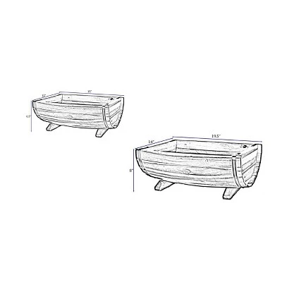 Wholesale 👍 Set of 2 Acacia Half Barrel Planters - Classic Home and Garden 🌟 5 Wholesale 👍 Set of 2 Acacia Half Barrel Planters - Classic Home and Garden 🌟 - Image 3